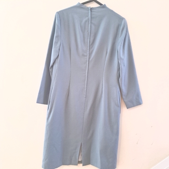 Wool crepe sheath mock neck dress - Picture 3 of 8